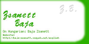 zsanett baja business card